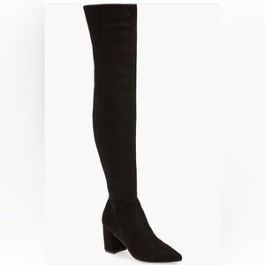NEW Steve Madden Nifty Pointed Toe Over The Knee Boot Black Suede